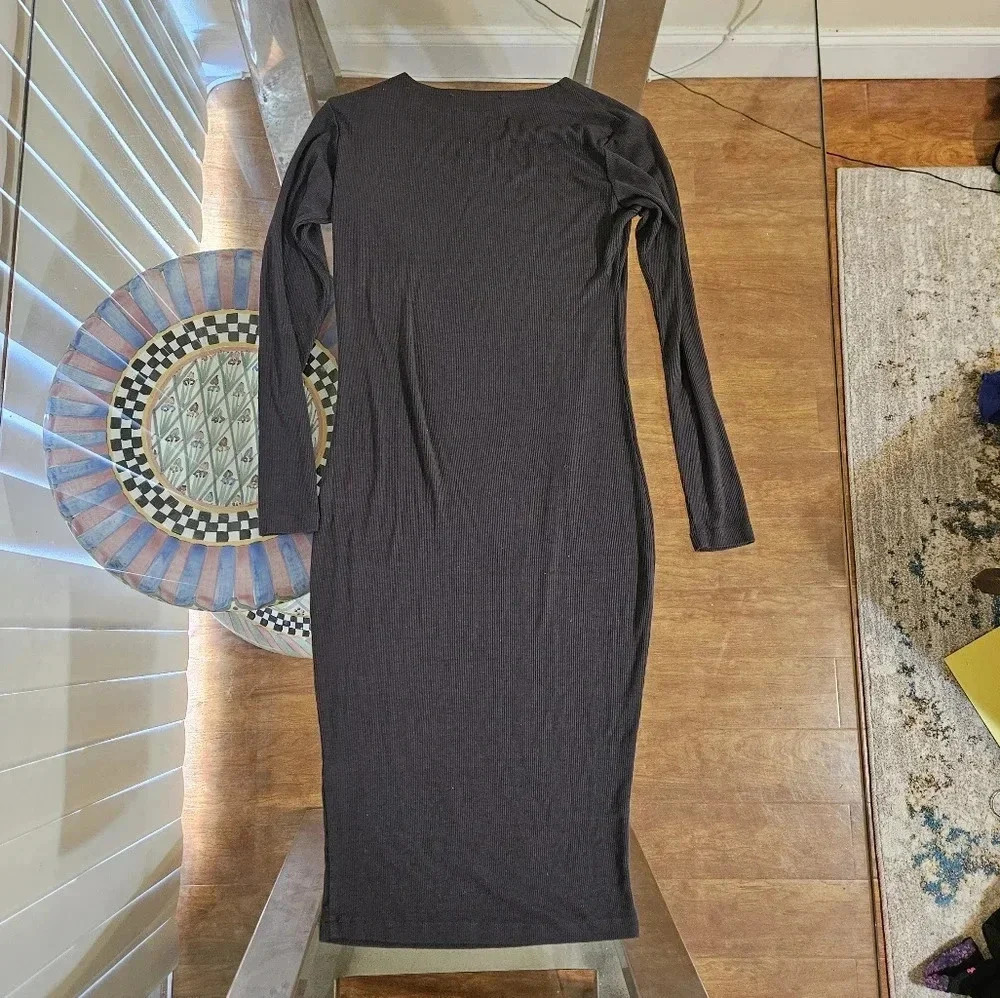 Mimu Maxi Modest Ribbed Bodycon Dress - Picture 3 of 8